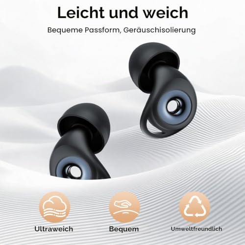 Ohrstöpsel zum Schlafen, 45dB Noise Cancelling Gehörschutz Silikon Earplugs – Ansicht 4