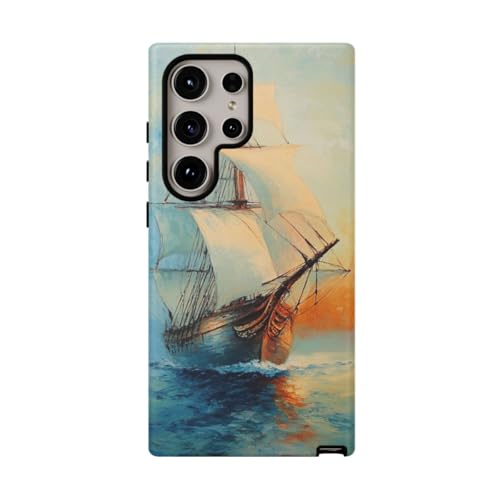 Peinture à l'huile voilier coque rigide mate anti-choc Samsung S24 Ultra