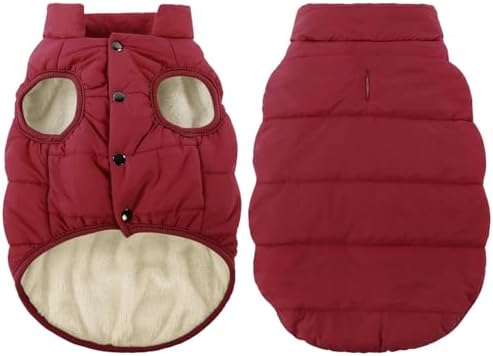 ASENKU Hundemantel Winter XL – wasserdichte Hundejacke für Grosse Hunde | mit Geschirröffnung, Fleece,Druckknöpfe,Warm Wintermantel & Winterjacken für Hunde für Alltagsspaziergänge