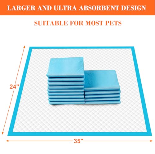 Image of Aurora Pet Ultra-Absorbent Puppy Pee Pads - XL 24x35 Inch, Leak-Proof & Quick-Dry Potty Training Pads (20-Pack), Extra-Large Protection for Puppies & Dogs - Blue & White