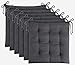 Brandsseller Ensemble de 6 Coussins de Chaise de Jardin/Coussin de siège de Jardin en Polyester - Couleur Gris foncé