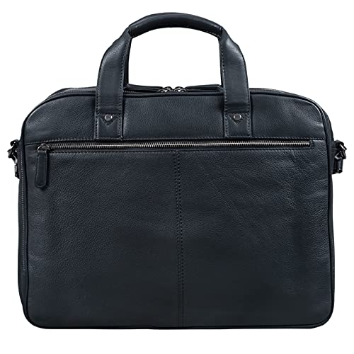 STILORD 'Remus' leren tas schoudertas leren aktetas groot 15,6 inch laptoptas afneembare schouderriem lerarentas, zwart - Image 7