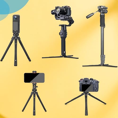 Image of Zeadio Metal Camera Tripod, Adjustable Desktop Tripod Stand, for Smooth 4, Vimble 2, Osmo Mobile, Ronin-S, Gimbal Handle Stabilizer and All Cameras