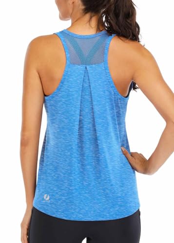 Image of ICTIVE Workout Tops for Women Loose Fit Racerback Mesh Backless Muscle Tank Running Shirts