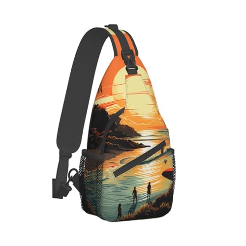 Sling Bag para hombre y mujer con estampado original colorido miniatura 2