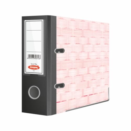 Image of Anupam Excel Lever File Voucher Size N4V - 28 x 22 x 8 cm - Weave Printed Cover - U Shaped Clip Binder Box - Finger Grip Hole - Metal Edge Protector (Red, Pack of 4)