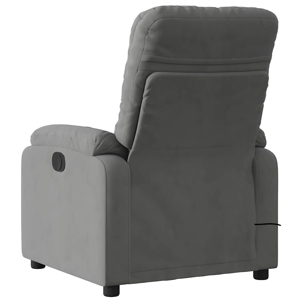 Massagesessel Elektrisch Dunkelgrau Mikrofasergewebe Relaxsessel Massagesessel Fernsehsessel Liegefunktion Elektrisches Neigungssystem