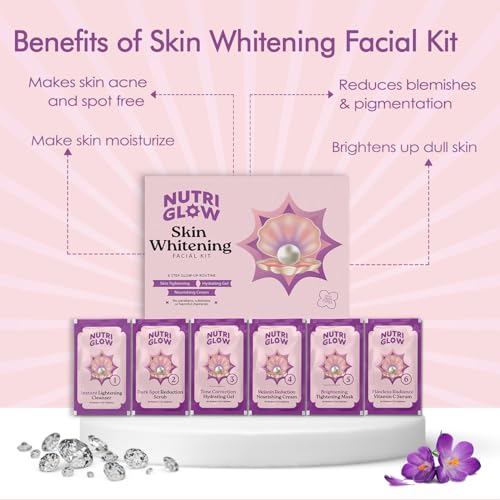 NutriGlow NATURAL'S Advanced Pro Formula Facial Kit For Glowing Skin, Tan Removal, All Type of Skin Solution for men & women, 60 gm ( Pack of 4 )