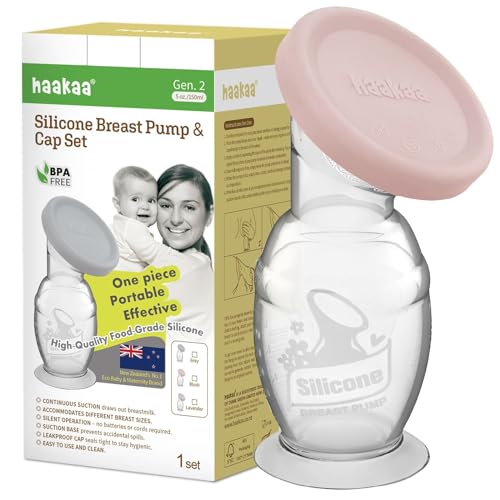 Image of haakaa Silicone Breast Pump & Silicone Cap (Blush) 5oz/150ml, Gen.2