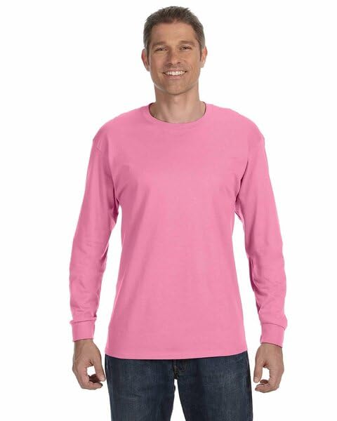 Image of Jerzees Mens Dri-Power Cotton Blend Long Sleeve Tees, Moisture Wicking, Odor Protection, UPF 30+, Sizes S-3x
