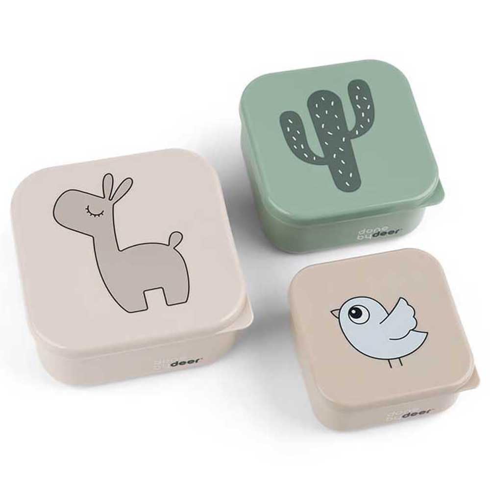 Lalee Sand Mix boîte Lot de 3 à goûter - Boîtes en trois tailles différentes - Matériau: Polypropylène, couvercle en polyéthylène de qualité alimentaire