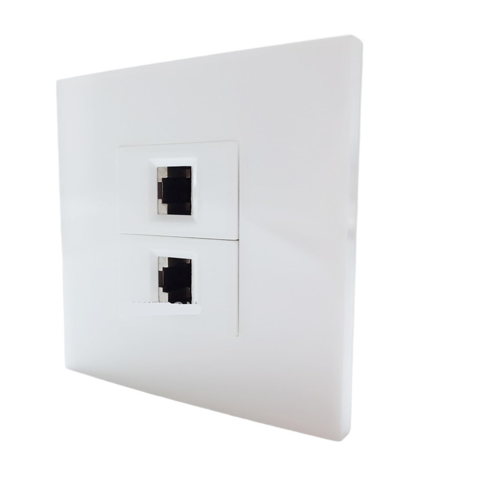 2 enchufes de pared Ethernet blindados CAT6A RJ45 de doble puerto CAT.6A LAN, 86 x 86 mm