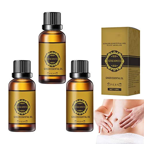 Belly Drainage Ginger Oil, 3/6/9Pcs Herbal Slimming Massage Oil, Natural Drainage Ginger Oil Essential Relax Massage Liquid, 10ml (3pcs)