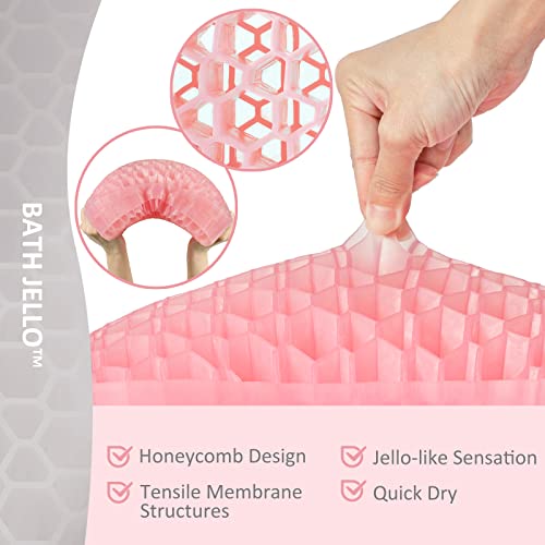 Sunlit Bath Jello Gel Bath Pillows, Lumbar Pillow For Bathtub, Back Support Pillow, Gel Pillow With Non-Slip Suction Cups For Lumbar, Back Rest Support, Fits Curved Or Straight Back Tubs, Pink #TOP2