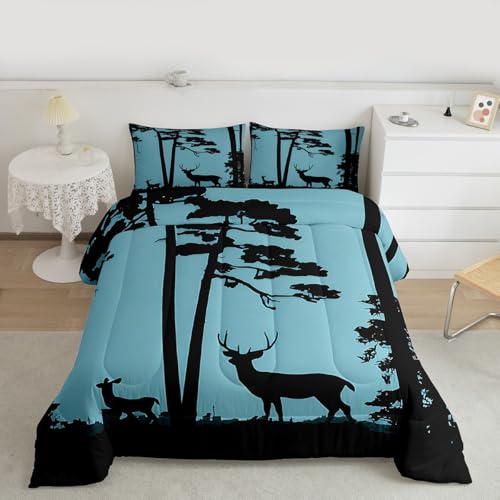 Erosebridal Deer Bedding Set Twin Wild Animals Deer Comforter Set