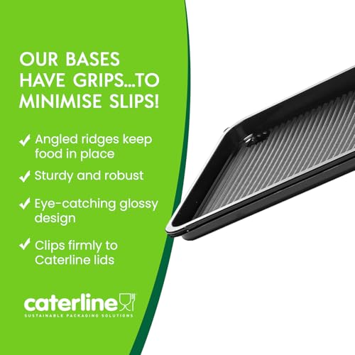 Caterline 10 Small (340mm x 250mm x 70mm) Party Platters & Lids. Perfect For Sandwiches and Buffets. Made From Recycled Plastic, Reusable and Recyclable after use