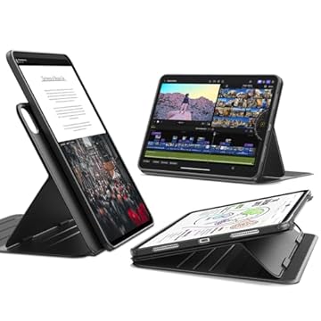 ESR Capa para iPad Pro de 11 polegadas 2024 de 5ª geração (M4), capa magnética removível, suporte ajustável para retrato/paisagem com tela elevada, 9 ângulos em pé, série Shift, preto