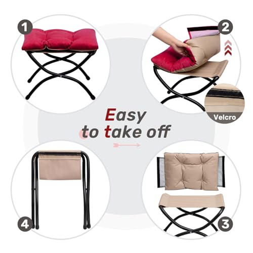 HollyHOME Folding Footrest Ottoman - Foldable, Portable, 11% Off