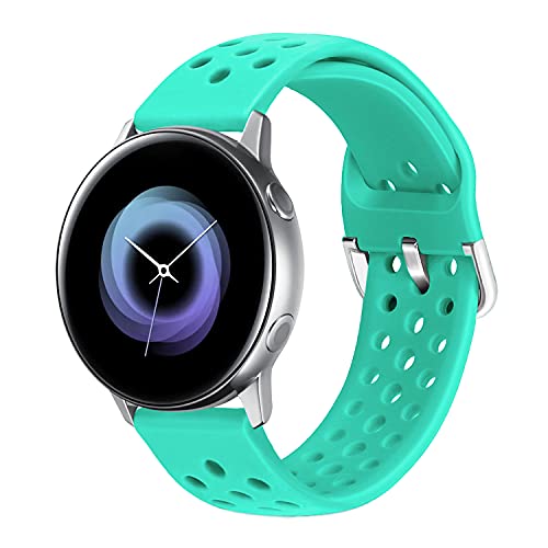 Image of ACM Watch Strap Silicone Belt 20mm Compatible with Garmin Venu Sq Smartwatch Breatheable Dot Band Turquoise