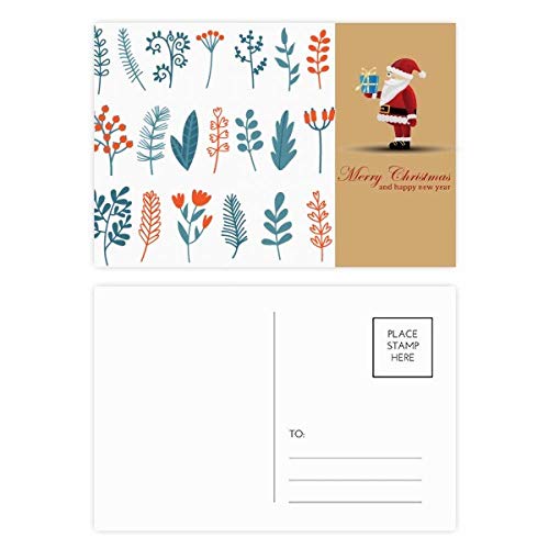 Cartes postales de Noël de lot de 20 pièces colorées au motif végétal et nature