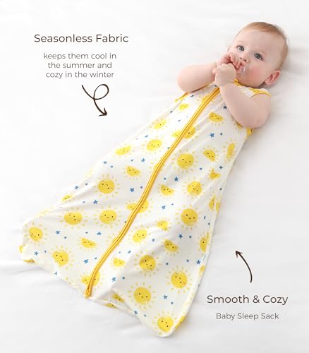 Image of Baby Sleep Sack Soft Wearable Blanket 2-Way Zipper Sleeping Bag for Girls Boys 0-3T, Viscose Made from Bamboo