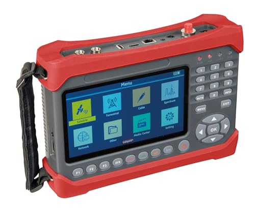 Labgear 50039PI Digital Signal Meter & Analyser – Professional Multiplatform DVB Meter for Satellite, Terrestrial & Cable TV Real-Time LCD Display, QPSK/8PSK/16APSK, HEVC H.265, USB Data Port