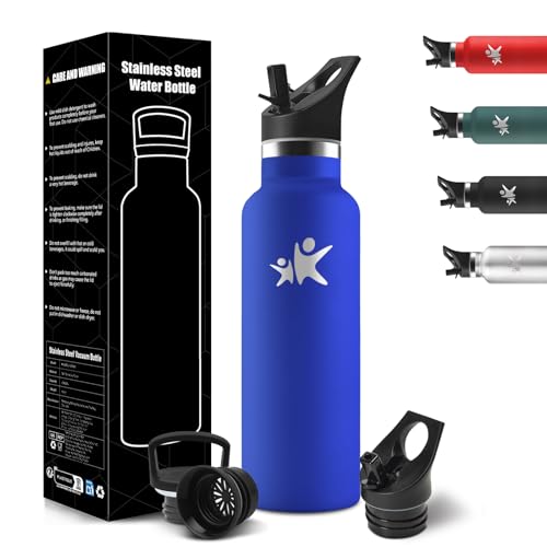 HoneyHolly Botella Agua Acero Inoxidable, Termo Agua Fria, 500ml Cantimplora Termica Sin BPA, 12H Caliente/24 Frío, Botella para Niños & Adultos, Botella Acero Inoxidable para Deporte, Oficina, Yoga