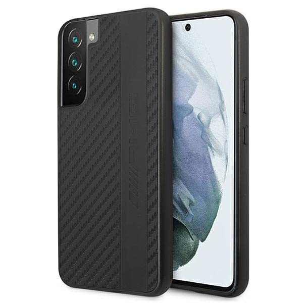 AMG AMHCS22MBLSCA Coque de Protection pour S22+ S906 Noir Carbone rayé & gaufré