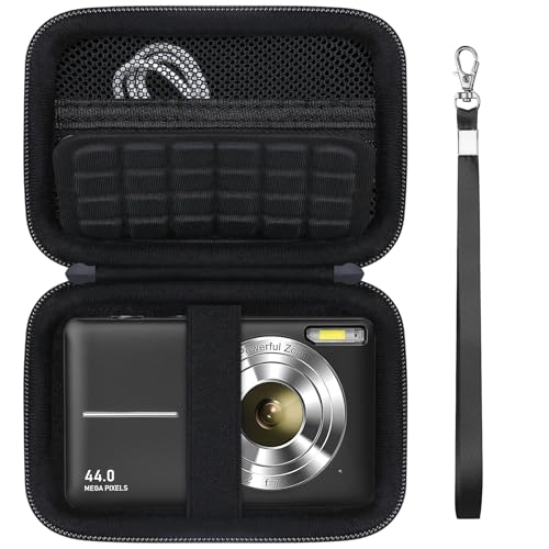 Supmay Funda de Transporte para IXNAIQY/para VAHOIALD/para la cámara Digital Kodak PIXPRO FZ55 FZ45, Funda de Viaje para cámaras Digitales compactas con Bolsillo de Malla para la batería, Negro