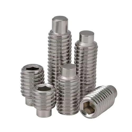 YCPIN(小さな店) ステンレス鋼 304 DIN915 六角ソケットセットスクリュー(ドッグポイント付き)M2.5 M3 M4 M5 M6(M2.5x3 100pcs)