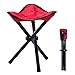 COVVY Taburete de trípode para exteriores, portátil, plegable, pequeño, de 3 patas, para senderismo, camping, pesca, picnic, playa, barbacoa, viajes, mochilero, asiento de jardín (rojo)