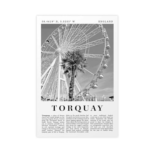 Poster Torquay Angleterre premium en toile texturée 40x61