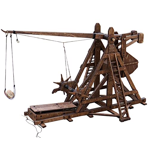 YAQUMW The MINI Counterweight Trebuchet Europe Medieval Siege Chariot Catapult Weapons DIY 3D Wooden Puzzles Model Kits for Adults STEM Projects Toys Birthday Gift