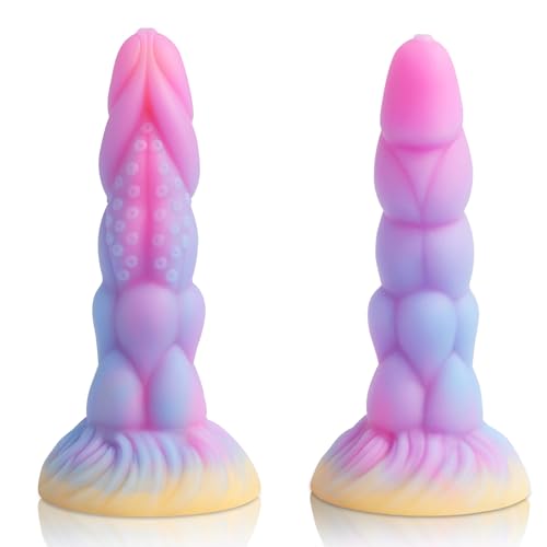 8.14'' Realistischer Monster Silikon Dildo Adult Sex Toys, Huge riesiger dicker Anal Dildo mit starkem Saugnapf, Liquid Silikon Glowing Anal Plug Prostate Massager, Soft Giant G Spot Dildo für Frauen