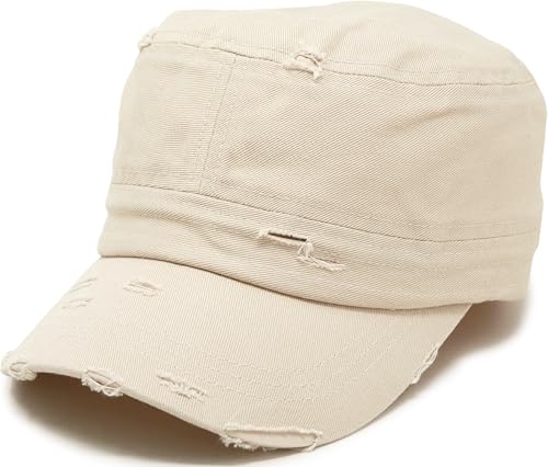 Image of Funky Junque Vintage Newsboy Cap, Women's Cadet Cabbie Hat | Cadet cap with vintage distressed look for casual outings, fall layering, denim looks & gifting