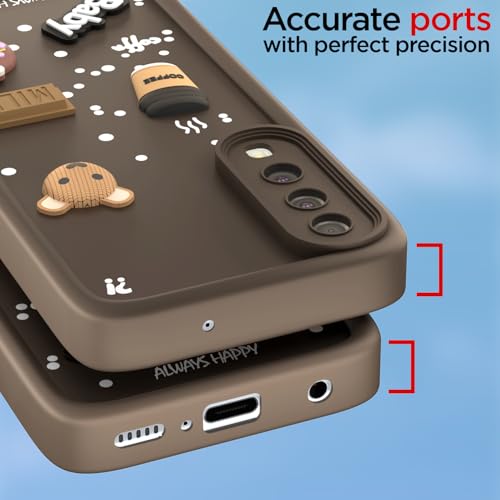 Image of Pikkme Back Cover for Samsung Galaxy A50 / A50s / A30s | Cute Fun Cartoon 3D Bear Silicone Full Body Protection Bumper Cover (Brown)