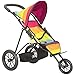 Baby Chic Jogger Carrozzina con stampa arcobaleno | 3 ruote passeggino e carrozzina giocattoli per bambini e ragazze dai 3 anni in su