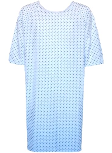 Confezioni Lella Camicia da Notte ospedaliera Aperta Dietro - Camice degente Ospedale (Fantasia Quadretti, 1)