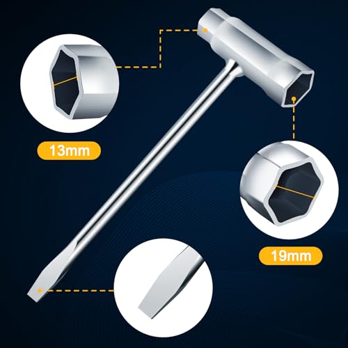 MetVot 3 Stück 13 mm X 19 mm Zündkerzenschlüssel Kettensägenschlüssel T Schraubenschlüssel Kombischlüssel