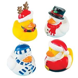 Baker Ross X275 Funky Christmas Ducks Perfecte kerstsokvuller voor kinderen (pakket van 4)