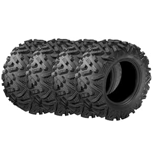 MOTORHOT ATV UTV Tires 25×8-12 Front & 25×10-12 Rear 6 Ply Sport All Terrain Tubeless Big Horn Style – Complete Set of 4