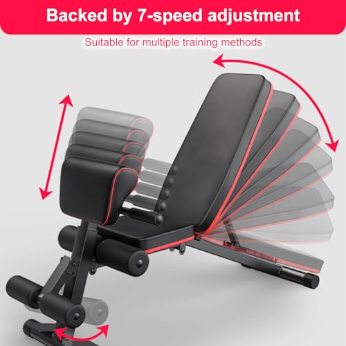 Adjustable Weight Bench with Headrest for Home Gym, Foldable Workout Bench Press, Roman Chair, Ab Sit up Bench, Full-Body Strength Training Equipment - Image 5