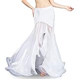 ROYAL SMEELA Belly Dance Skirt Belly Dancer Costumes for Women Maxi Fishtail Skirt Ruffle Mermaid Skirts Carnival Outfits White