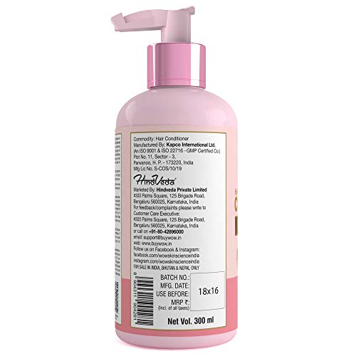 WOW Skin Science Himalayan Rose Conditioner with Rose Hydrosol, Coconut Oil, Almond Oil & Argan Oil - For Volumnising Hair, Anti Smelly Scalp - No Parabens, Mineral Oil, Silicones, Color & PEG - 300mL