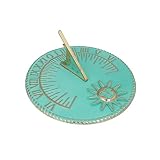 Renovators Supply Manufacturing Sundial Verdigris Finish Brass 10" Dia Vintage Sun Dial Garden Or Lawn Clock Sky Theme Sun Plaque and Moon Astronomy Dial Patio Outdoor Compass Sundials for Yards