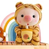 ⊙【Agrega diversión】: este peluche de cerdo con forma de dibujos animados es un estilo muy lindo y puede agregar un poco de diversión a tu vida. El cerdito sostiene un biberón y tiene una expresión muy animada.