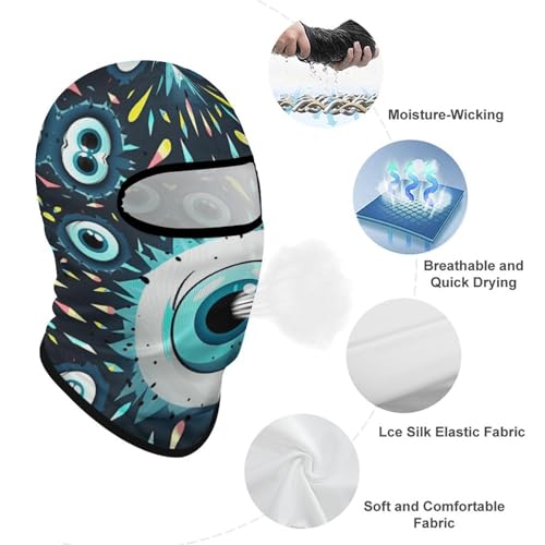 Balaclava para Hombres, Máscara de Esquí con Ojos Malignos, Cubreboca para Ciclismo y Temporada Invernal miniatura 3