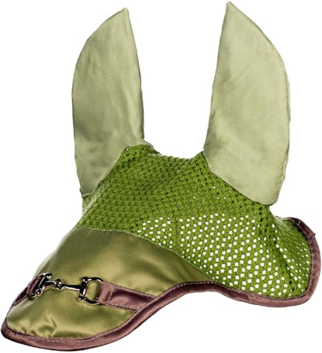 Bonnet anti-mouches HKM en maille respirante couleur vert jade