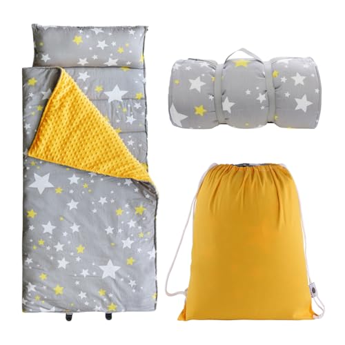Image of Kids Toddler Lightweight and Soft Nap Mat- Minky Dot& Cotton-Stars