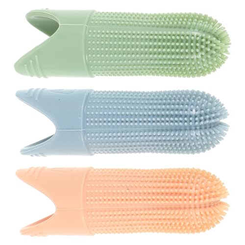 Abaodam Cepillo de Dientes de Dedo para Mascotas 3 Piezas, Cepillo Dental de Silicona Suave para Perros y Gatos, Limpieza Eficaz de Dientes y Encías, Cuidado Bucal Práctico para Perros